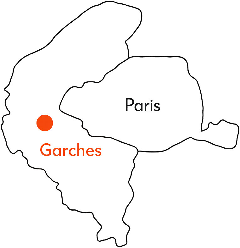 carte simplifiée situant Garches près de Paris